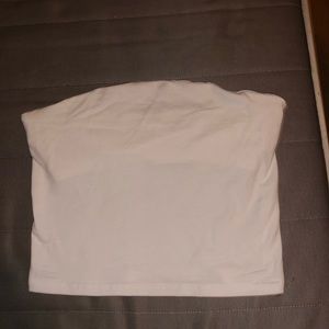 white crop tube top